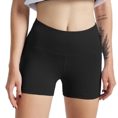 China Antibacterial Breathable High Waist Customized Shorts Logo Fitness Workout Athletic Gym Yoga Legging With One Pocket Sport Short Workout Gaiters for sale