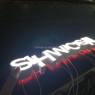 China Pre-Lighting Retail Store Lit Backlit Full Acrylic Led Mini Letter Sign for sale