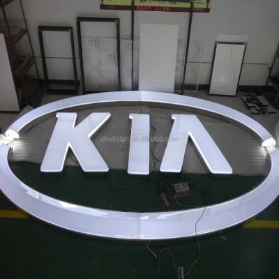 China HOT buildings! Large Outdoor Logo Oval Acrylic Vacuum Forming Chrome Plating LED Letter Signs for sale