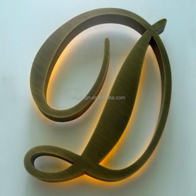 China Stainless Steel Letter Vintage Metal Channel Letter Outdoor Backlit Brass Letter Bronze for sale