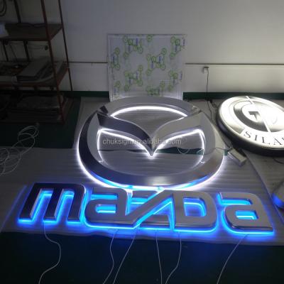 China High quality stainless steel! customize 3d back lit stainless steel vacuum forming car logo led sign for sale