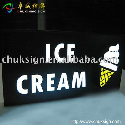 China Aluminum Custom Store Sign Small ICE CREAM Box Led Light Box Sign for sale