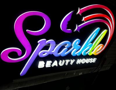 China Acrylic hot sales! colorful light up shop sign for advertising front lit led light box sign for sale