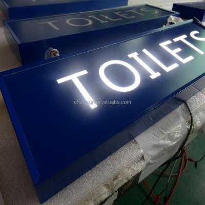 China Indoor Outdoor Display Illuminated White TOILET LED Light Box Front-lit Sign for sale