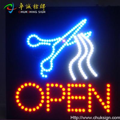 China Baber Blue, White, Red Rectangular Shop LED Open Window Signs LED Window Sign for sale