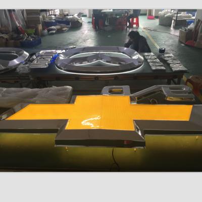 China NEW Buildings! large car logo vacuum forming yellow back lit LED sign for sale