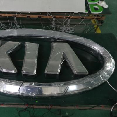 China NEW Buildings! big car brand logo oval ABS vacuum shaped chrome plating LED letter sign for sale