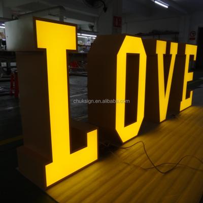 China Buildings hot sale! Free Waterproof Attractive LOVE Stand Up Marquee LED Letters Sign for sale