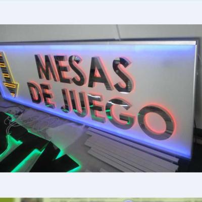 China Custom Buildings Sign Outdoor RGB LED Mirror Stainless Steel Letter Sign For Store for sale