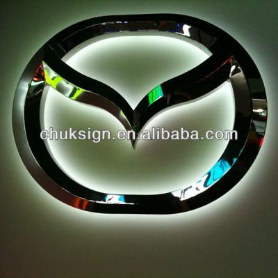 China ABS Famous Car Logo Vacuum Shape Back Lit Led Signs for sale