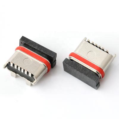 China Widely Used Waterproof Smd Usb Connector 6pins Female Waterproof Type-c Connector for sale