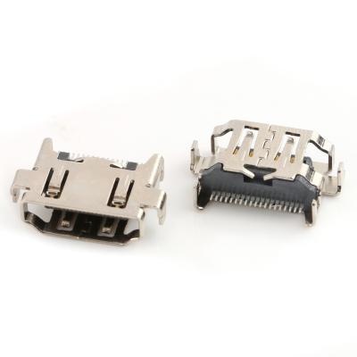 China Female Power HD-MI Connector Adapter 0.8mm Sink 19p Double Rows Pin DIP HD Connectors For PCB for sale