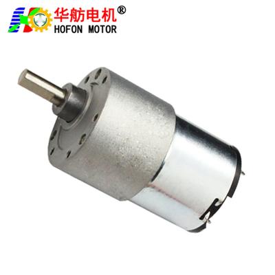 China Hofon Motor 37mm GM37-3429SA DC 5V 12V 24V Carbon Brush Gear Motor Non Waterproof Large Torque For Home Appliances for sale