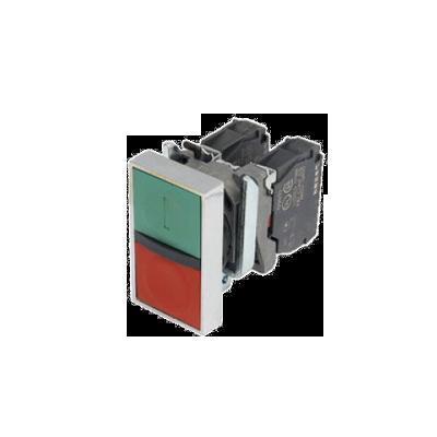 China Metel and plastic PEOPLE RDA2-B4-BL8325 double square head push button switch for sale