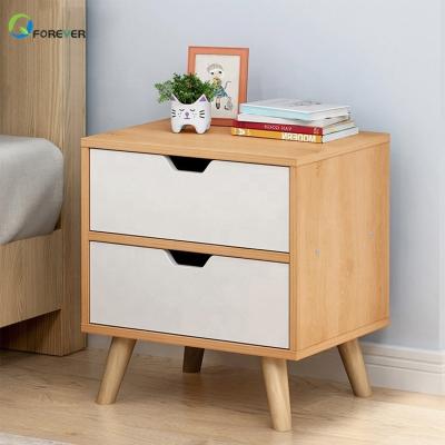 China New Design PANEL Morden Bedroom Small Wood Side Nightstands Cabinet for sale