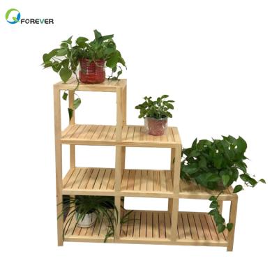 China Modern Wooden Flower Rack Kids Green Plant Stand Wooden Flower Pot Holder for sale