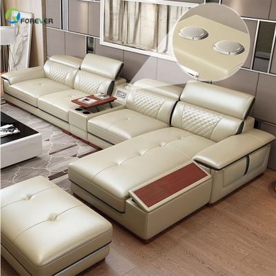 China (Other) European Hotselling Living Room Adjustable Sofa 7 Seat Sofa Set Simple Modern Double LeatherSofa for sale