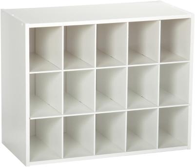 China Adjustable White 15-Cube Organizer Shoe Storage Cabinet (Other) Wooden Shoe Rack for sale