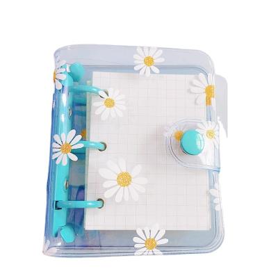 China Clear PVC 3 Rings PVC Binder Low Moq Wholesale Mini Refillable Spiral Cover Traveler Journal Binder mini for sale