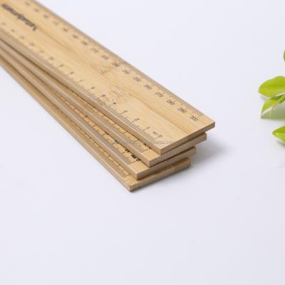 China School Office Stationery Kids Bamboo Straight Ruler Engraved Natural Bamboo Straight Logo Drawing Wooden Ruler Stationery for sale