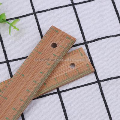 China Cheap School Office Stationery Factory Supply Mini Kids Stationery Set Bamboo Scale Ruler 15cm Wooden Ruler for sale