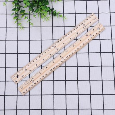 China School Office Stationery Walmart Store Stationery Supplies Wooden Ruler 12inch Hanging Hole for sale