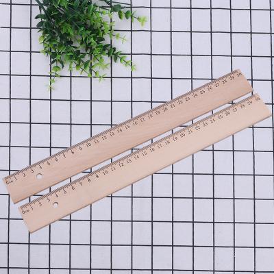 China Bulk Cheap School Office Stationery 15cm 30cm Birch Wood Ruler For School&Office Handmade Scale Straight Measuring Wooden Ruler for sale