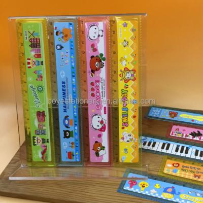 China Children Promotional Plastic Drawing Tool Scale Ruler School Office Stationery Scale Ruler Clear Plastic Wood for sale