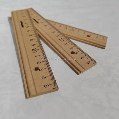 China Bulk Cheap School Office Stationery 15cm Beech Wood Ruler For School&Office Kids Wooden Students Mini Ruler Ruler for sale