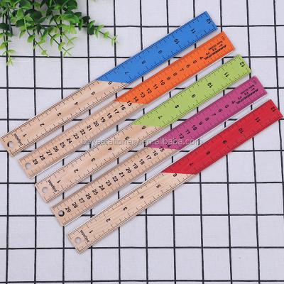 China School Office Stationery Custom Colored Measuring Tool Ruler Printed 12inch Wooden Ruler Painted 30cm Scale Wooden Ruler for sale