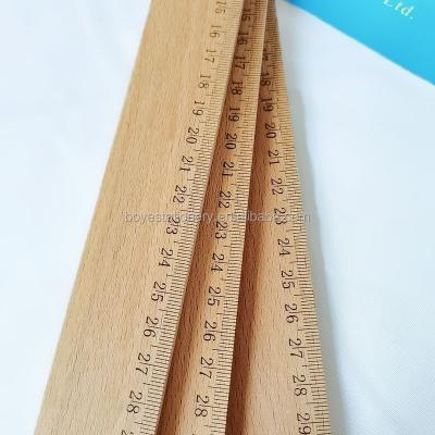 China Custom Wooden Ruler Set School Office Stationery Accessories Scale Ruler Student Stationery Wooden Ruler Measure for sale