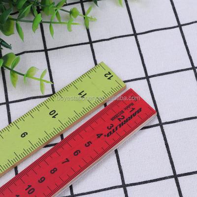 China School Office Stationery 30cm Scale Wooden Straight Ruler 12inch Colored Drawing Wooden Ruler for sale