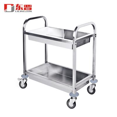 China S/S 201 Stainless Steel Hotel Cleaning Food Service Trolley Cart With Wheels Supplies for sale