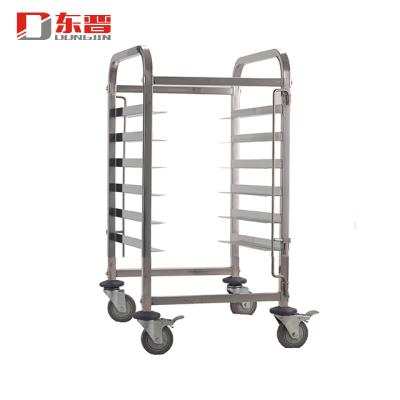 China S/S 201 Stainless Steel Hot Dog Food Cooling Tray Rack Bread Carts Trolley with Wheels for sale