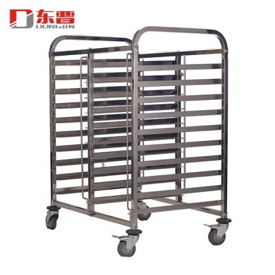 China S/S 201 Kitchen Restaurant Stainless Steel Ovens Bakery Mobile Trolley Tray Rack Trolley For Food for sale