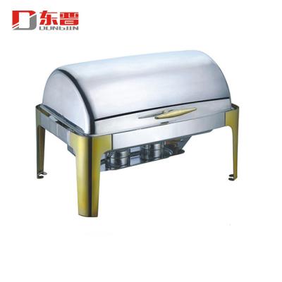 China S/S201 American Hotel Supply Stainless Steel Cylinder Desktop Chafing Dish Wedding Buffet Beetle Set for sale