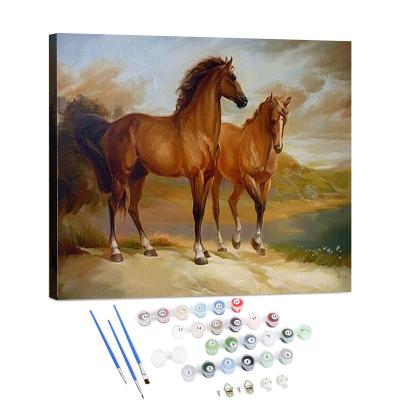 China 2021 Hot Sale DIY CREATIVE Oil Animal Painting By Numbers Kit Custom Paint By Numbers With Frame for sale