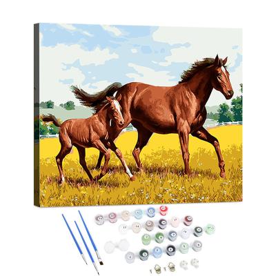 China CREATIVE Hot Sale Diy Oil Animal Painting By Numbers Kit Custom Paint By Numbers With Frame for sale