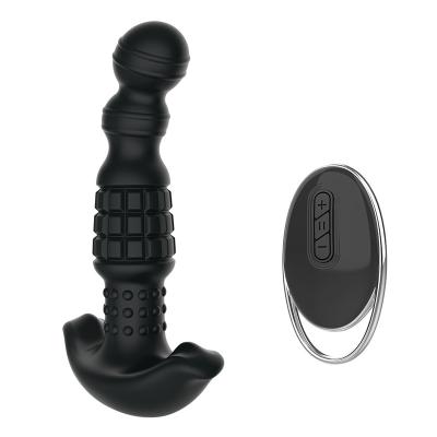 China Silicone+ABS Silicone Rechargeable Rotating Remote Control Anal Butt Vibrating Plug for sale