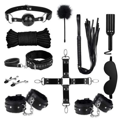 China Hot Sale Bondage 11 Pcs BDSM Bondage Sexy Fun Leather Bondage Sets Restraint Kits SM Products For Man And Women for sale