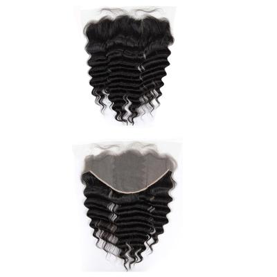 China 3-4 Days Shipping Hiar Loose Wave 13x6 HD Small Knot Fast Natural Indian Virgin Loose Hairline 13x6 HD Lace Frontal Baby Hair for sale