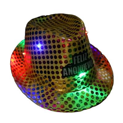 China Eco - Friendly LED Light Up Sequin Fedoras Hats For Men And Women for sale