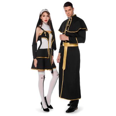 China Fancy Kids Costume 2022 Hot Sale Halloween Nun Cosplay Costumes Adult Sexy Carnival Costume For Women And Man for sale