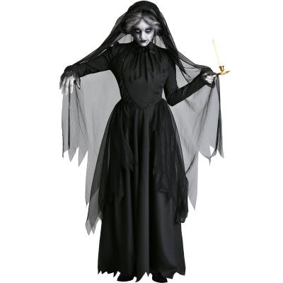 China Polyester New Fashionable Halloween Costume Women's Dresses Set Witch Costume Vampire Bride Grim Reaper Cosplay Dress For Women for sale