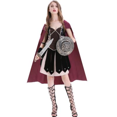 China 2022 Polyester Greek Mythical Warrior Suits Athena Costumes Halloween Party Role Playing Game Uniforms for sale