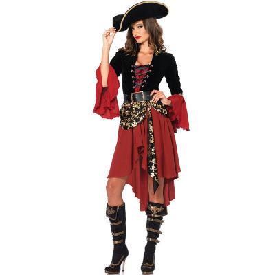 China Polyester Sexy Ladies Halloween Cosplay Pirate Costume Uniform Plus Size Halloween Costume for sale