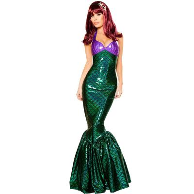 China Polyester Halloween Women's Deep Sea Mermaid Costume Woman Ariel Little Mermaid Mermaid Costume For Adults for sale