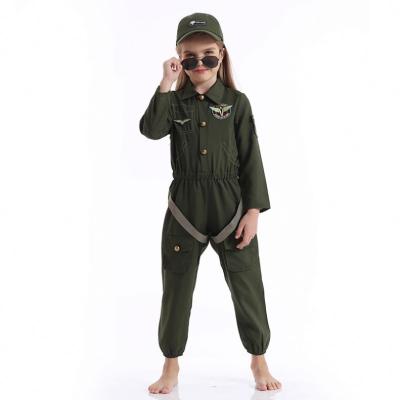 China Suit For Kids Halloween Carnival Role Playing Jumpsuit Children Air Force Fighter Costume Girls Boys Pilot Dress for sale