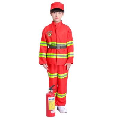 China Unisex Kids Fireman Fireman Uniform Costumes For Boys Girls Role Play Halloween Carnival Dress Up Dress for sale