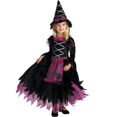 China Polyester Purple Kids Halloween Performance Fairy Tale Witch Costume for sale